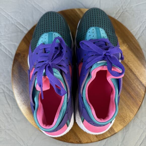 Nike Huarache Run Ultra Now Big Kids BQ7096-300 Green Grape Pink Shoes Youth 5 - Picture 6 of 11